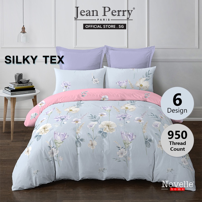 Novelle Silky Tex Printed 950TC Bedsheet Set I Fitted Sheet I Bedsheet