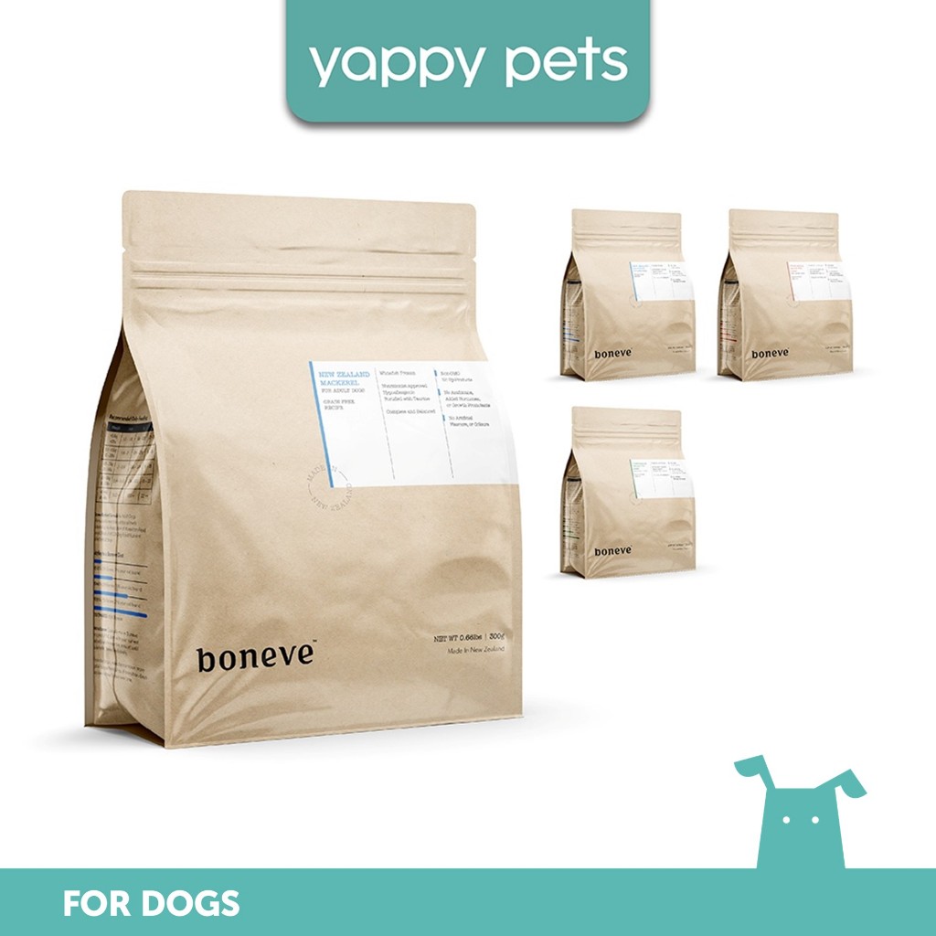 Boneve Grain Free Dry Dog Food 300g Kibbles, Complete Diet, Mackerel