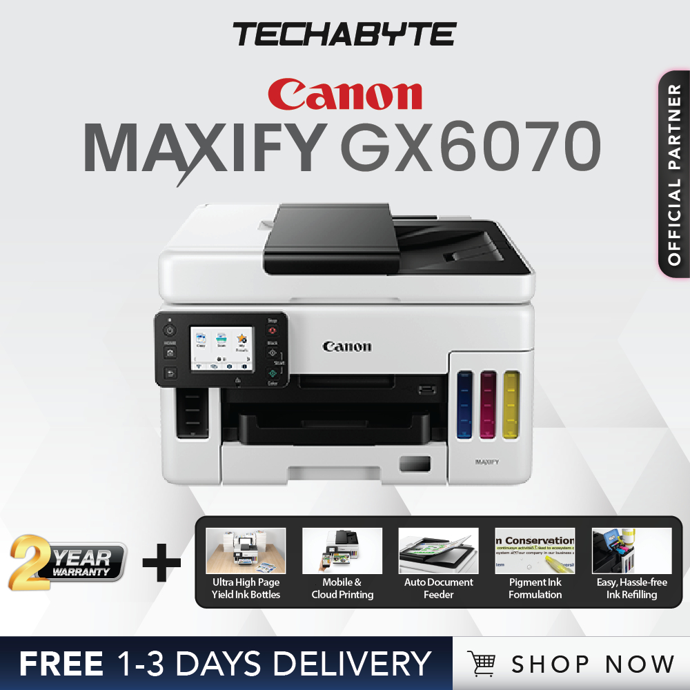 [FREE SAME DAY*] Canon MAXIFY GX6070 / MAXIFY GX6570 Multifunction Automatic Duplex Printer