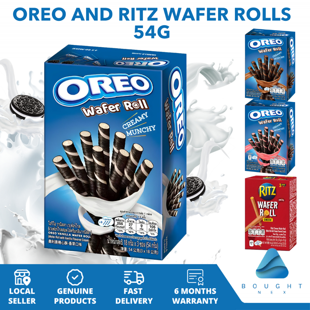 Oreo & Ritz Wafer Rolls - 54g, Strawberry, Chocolate, Vanilla, Cheese ...