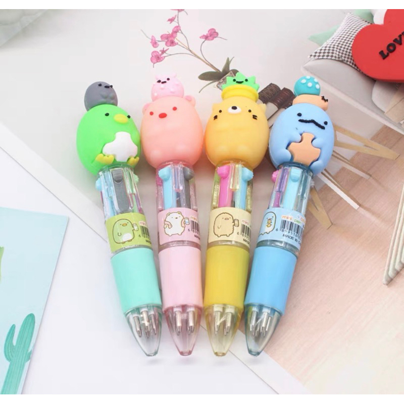 Mini Muti Ink Pen Cute Cartoon Stationary Children Day Christmas Gift ...