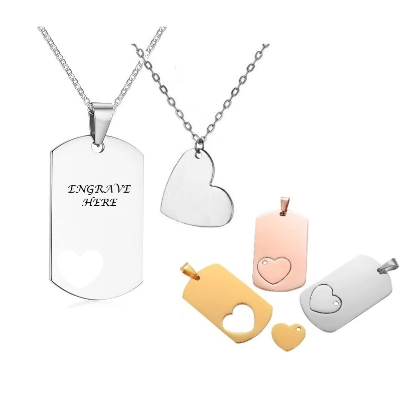 Dog tag couple clearance necklace