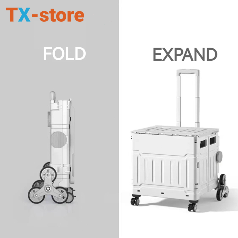 Large (8 Wheelbase 75L) Folding Trolley Folding Box Shopping Market