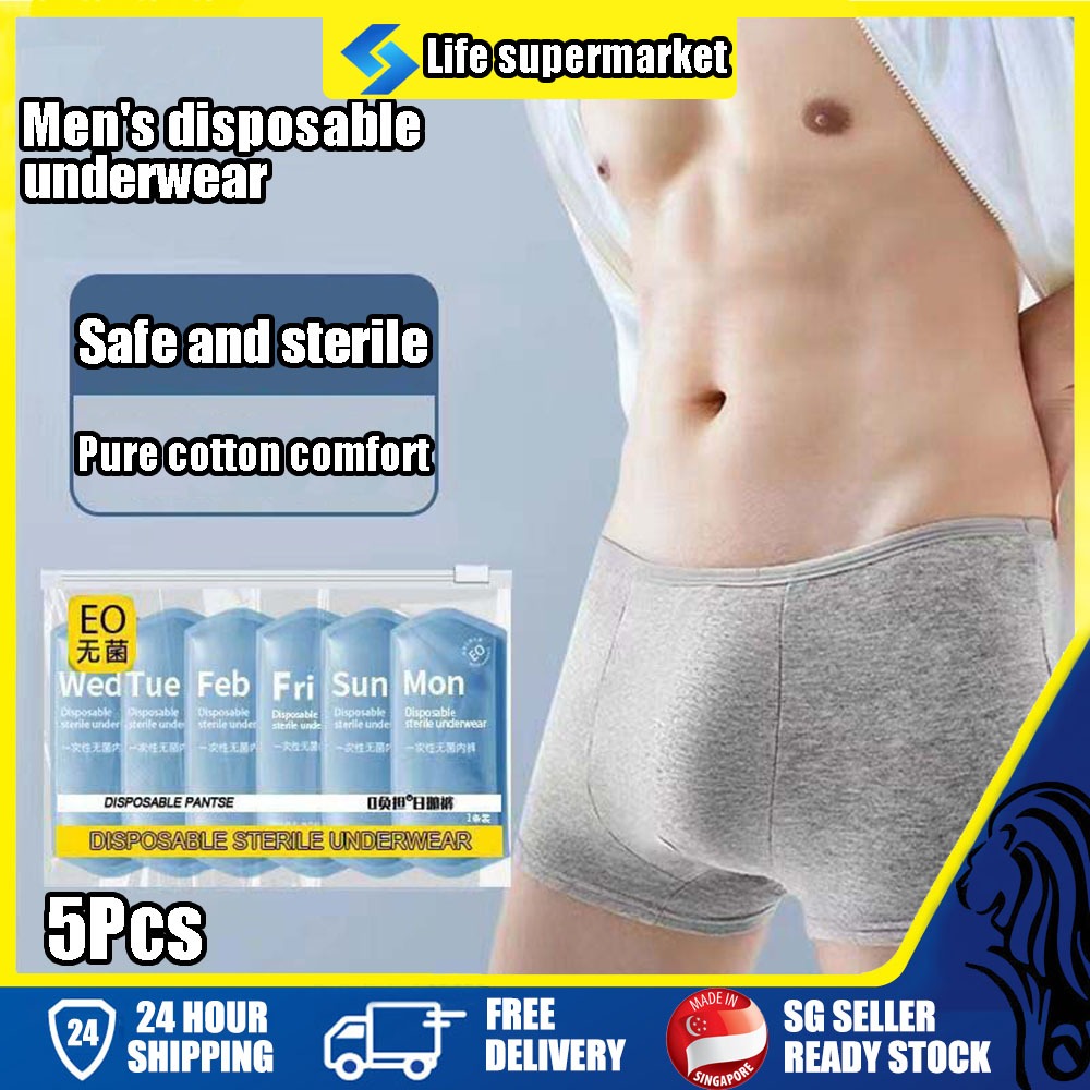 [SG] Disposable Panties Men'S Premium Cotton Disposable Underwear Man