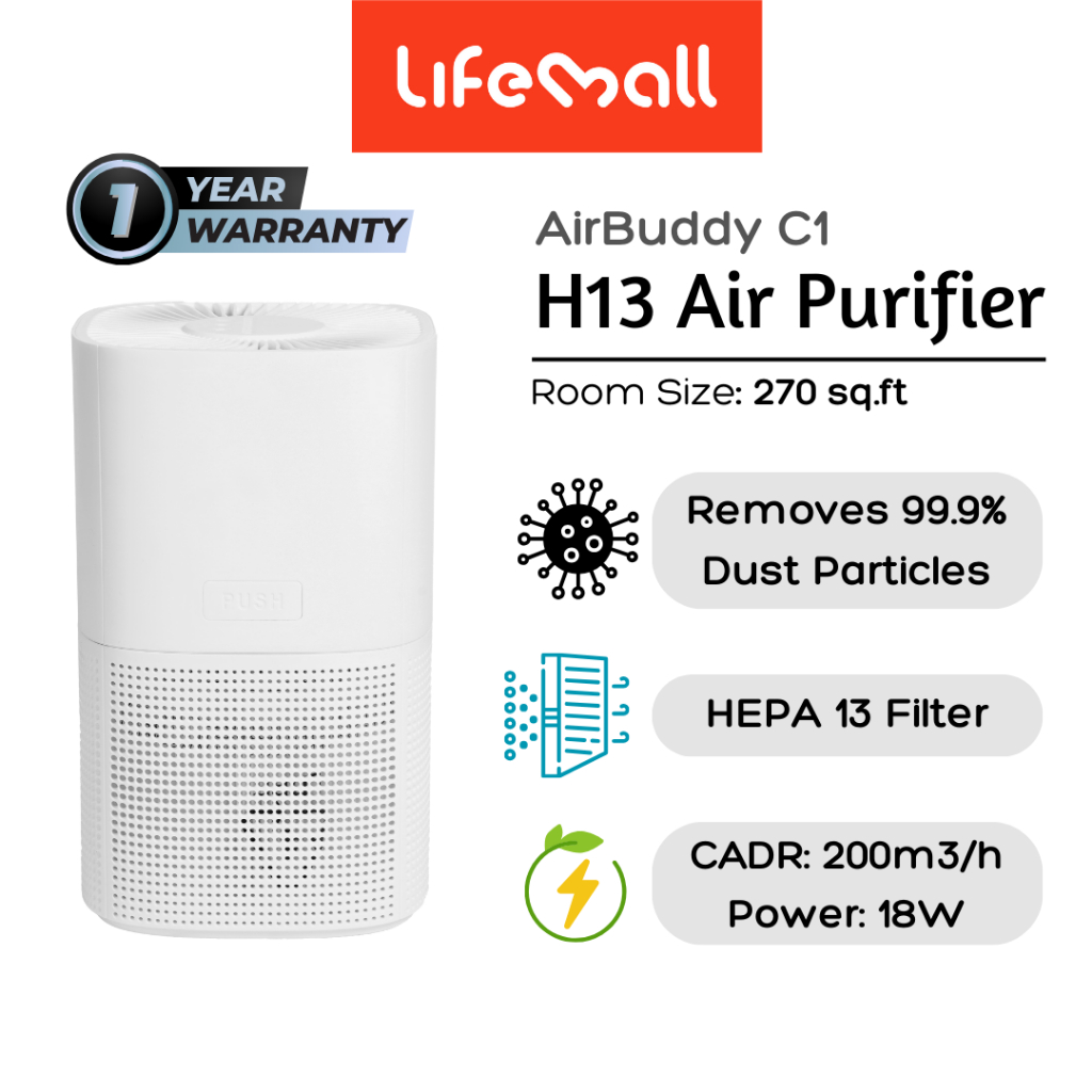 Lifemall True Hepa 13 Air Purifier Hepa Filter Smart Air Purifier