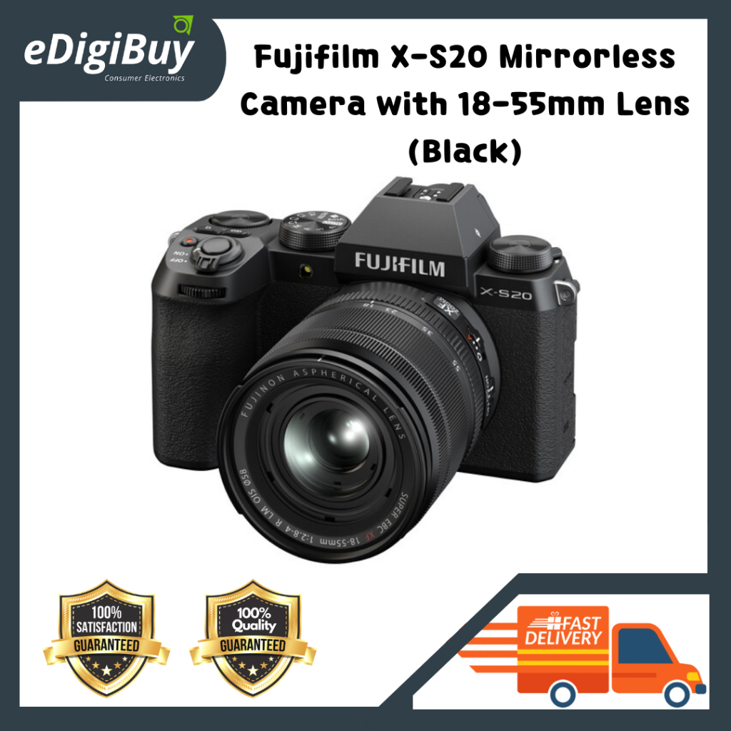Fujifilm XS20 Mirrorless Camera with 1855mm Lens (Black) Shopee