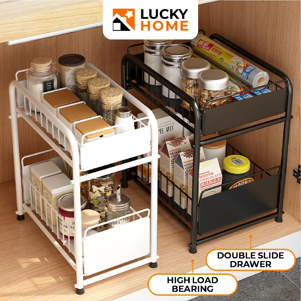 🇸🇬Lucky Home🔥Sink Rack Kitchen Storage Shelf Rack Home Multiple Cabinet ...