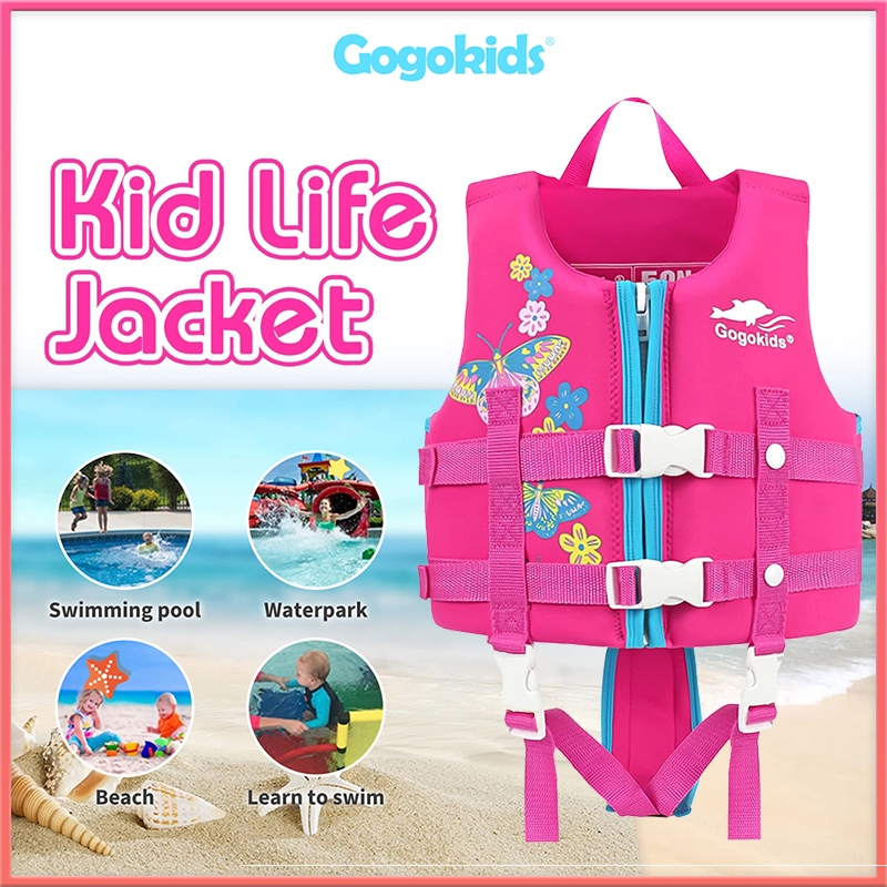 [SG Stock] Gogokids Pink Life Jacket / Kids Swim Vest Pool Float with ...