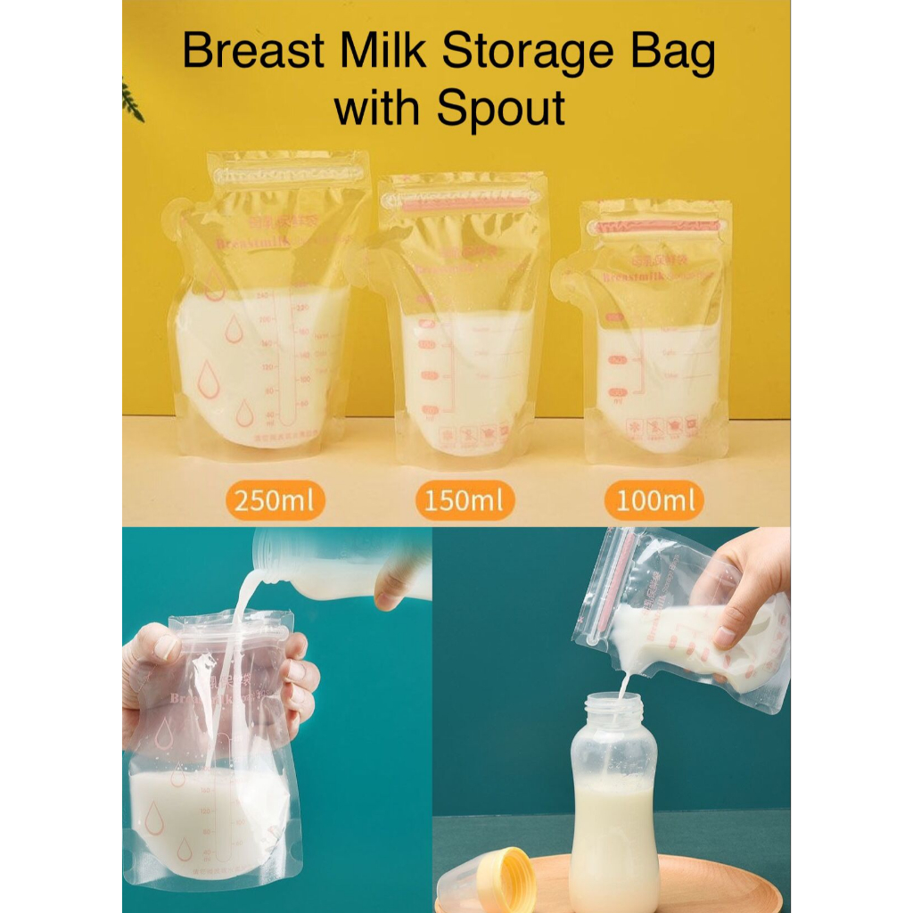 Breast Milk Storage Bag with Spout Free Marker (100ml/ 150ml/ 250ml