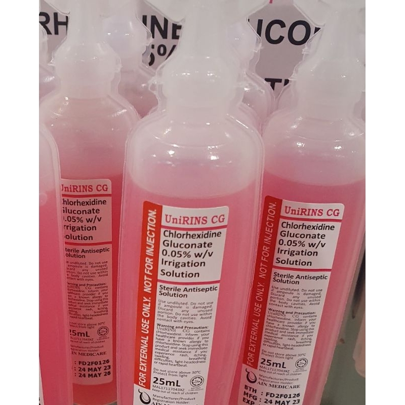 Unirins chlorhexidine gluconate 0 05 w v irrigation solution shopee