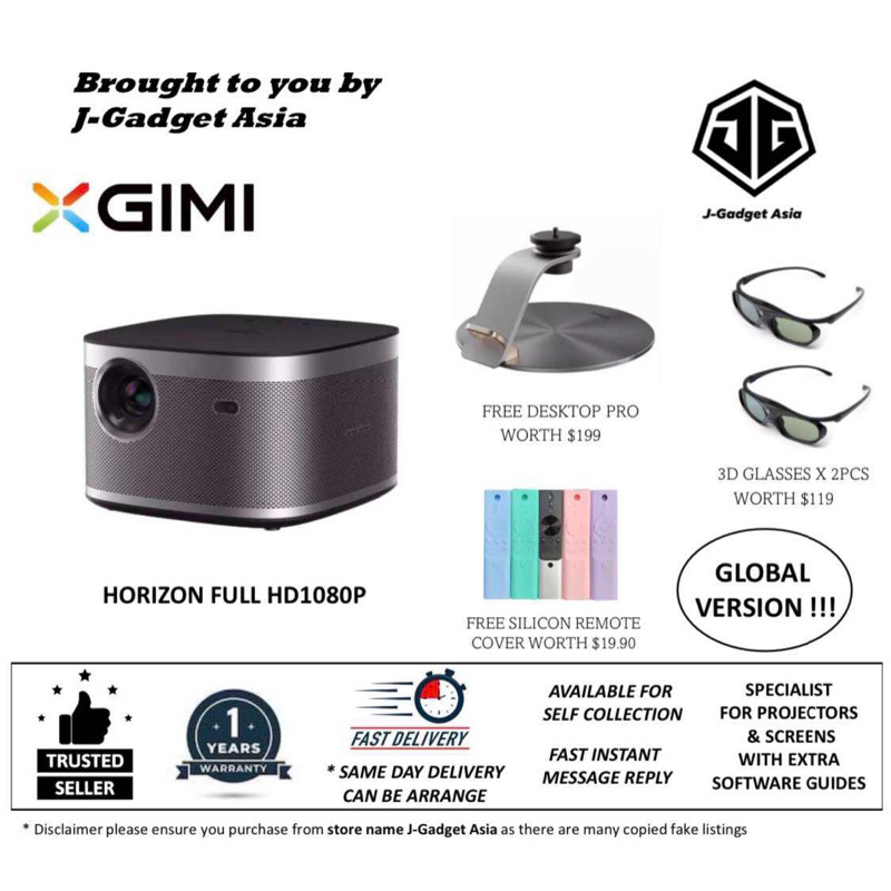 XGIMI Horizon FHD HD1080p Smart Projector c/w Free Desktop Pro Stand