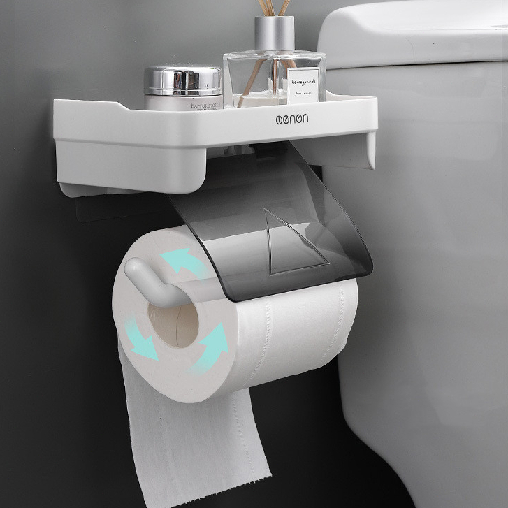 {SG} No Drill Toilet Paper Roll Holder Waterproof Bathroom Tissue