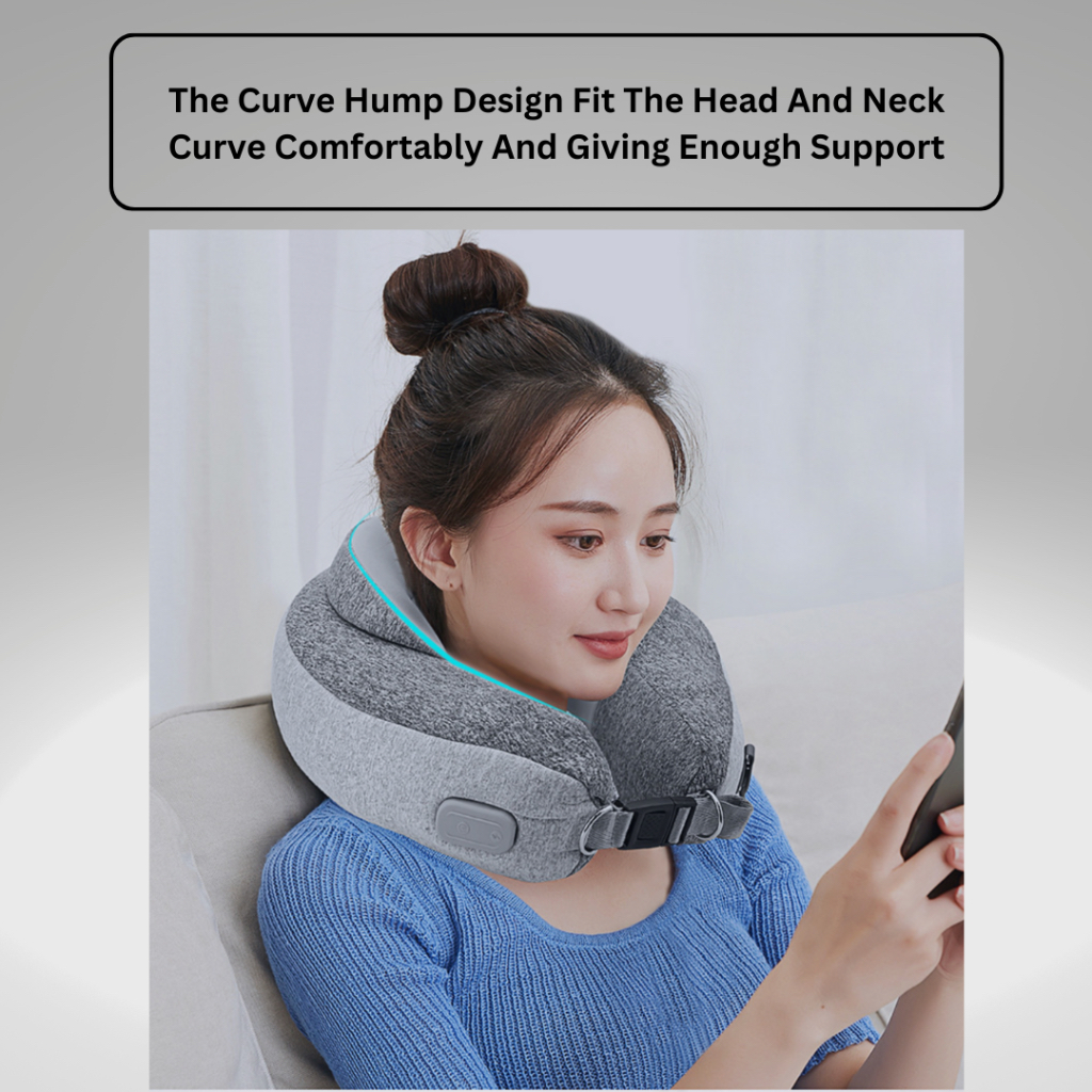 Auto Inflate Neck Massage Travel Pillow 45 Degree Heat Compress ...
