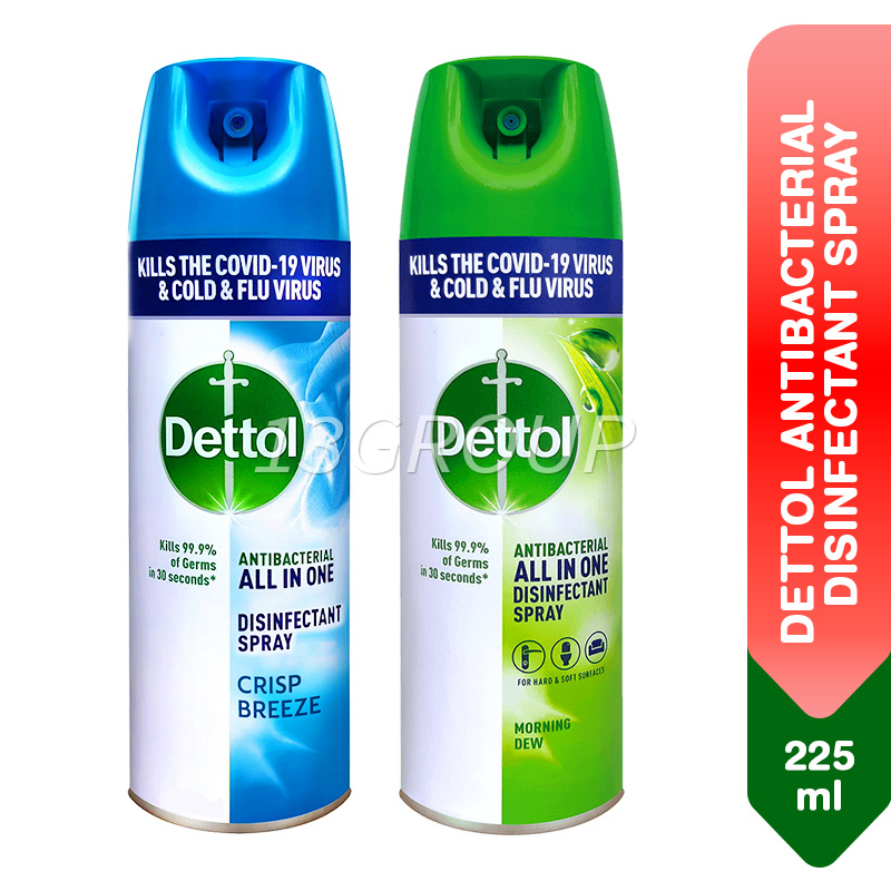 Dettol Disinfectant Spray Antibacterial Crisp Breeze Morning Dew, 225ml