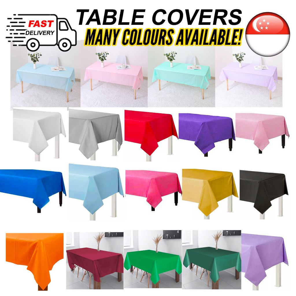(SG SELLER) Party Plastic Table Cover Many Colours Avaiable- Dessert ...