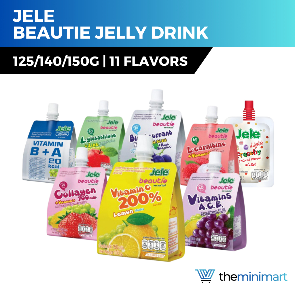 Jele Beautie Collagen Drink Jelly Thailand, Glutathione, Vitamins A