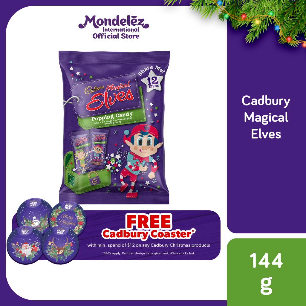 Cadbury Chocolate Magical Elves Popping Candy Sharepack 144g Christmas Chocolates, Gifting