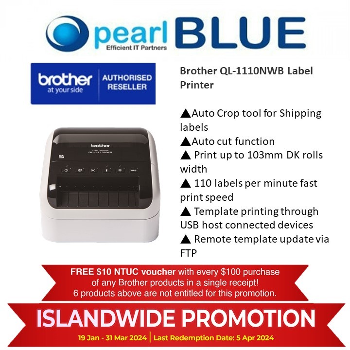 Brother QL1110NWB Labelling Machine - for use in Brother Printer