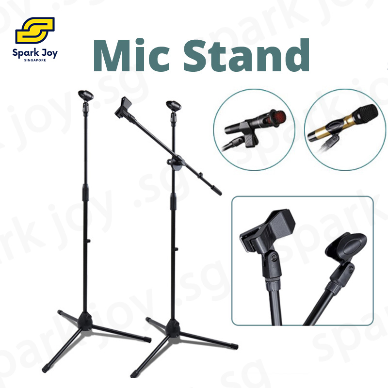 【SG】Microphone Stand Adjustable Tripod Stand with Clips Foldable Mic ...