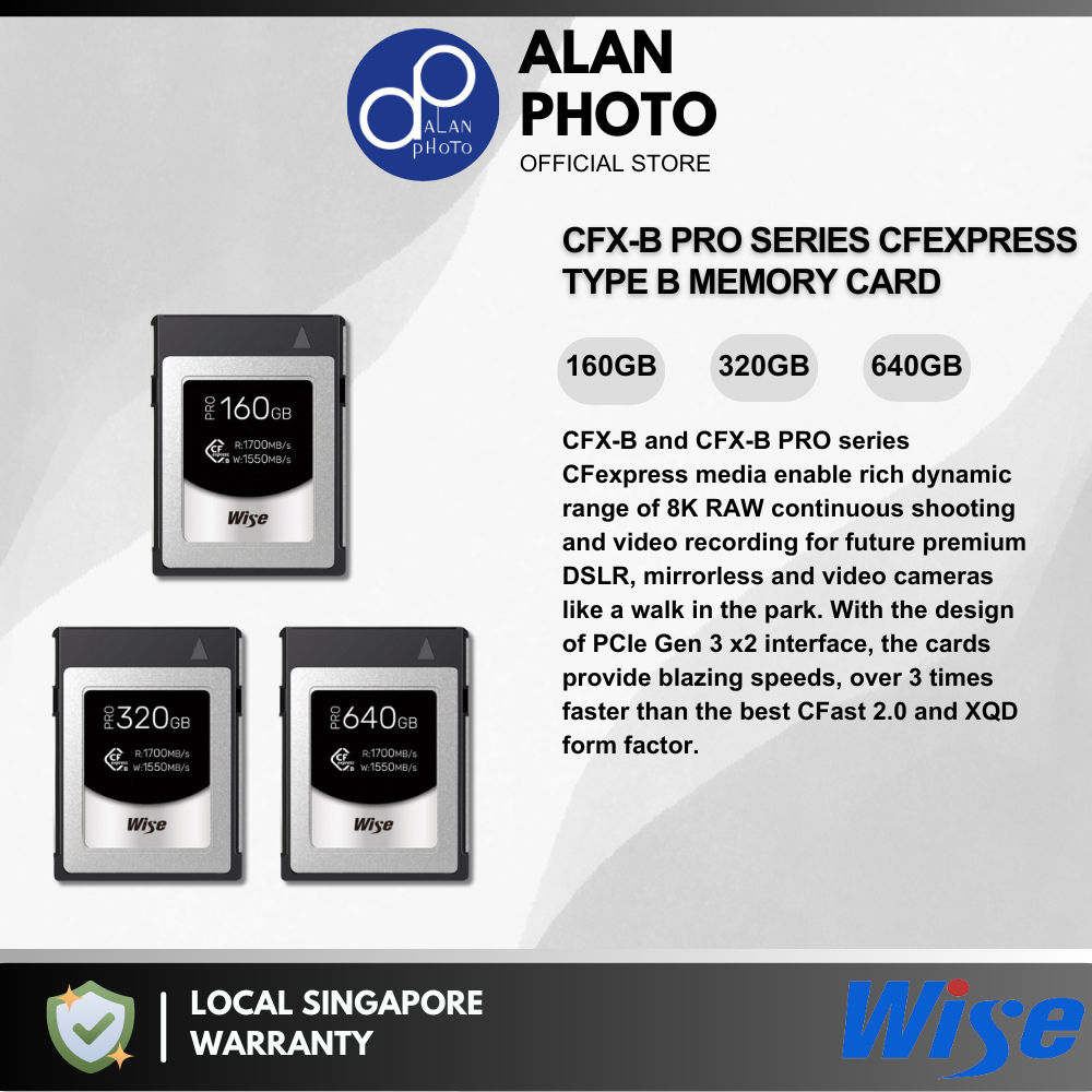 Wise Advanced [160GB/320GB/640GB] CFX-B PRO Series CFexpress Type B ...