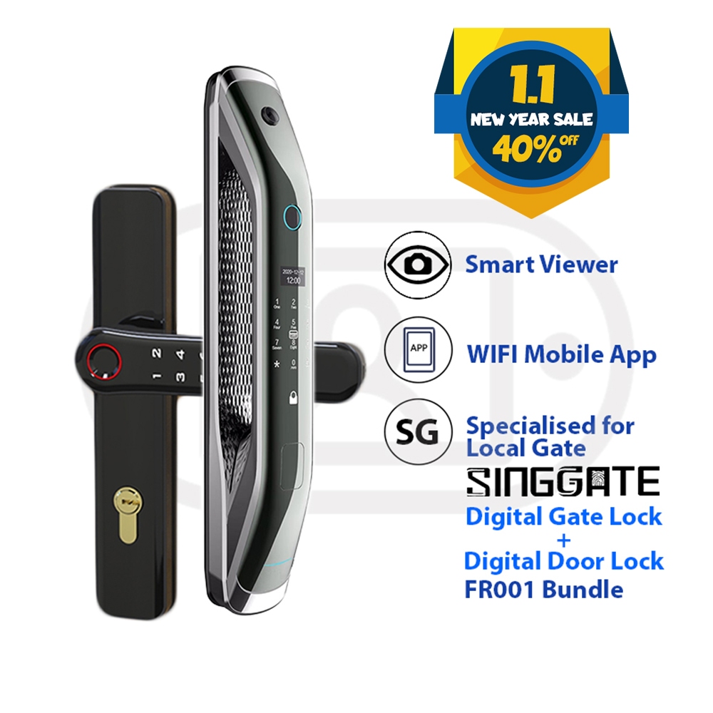 FREE Installation SINGGATE FR001 + FM021 Door Viewer Digital Door Lock