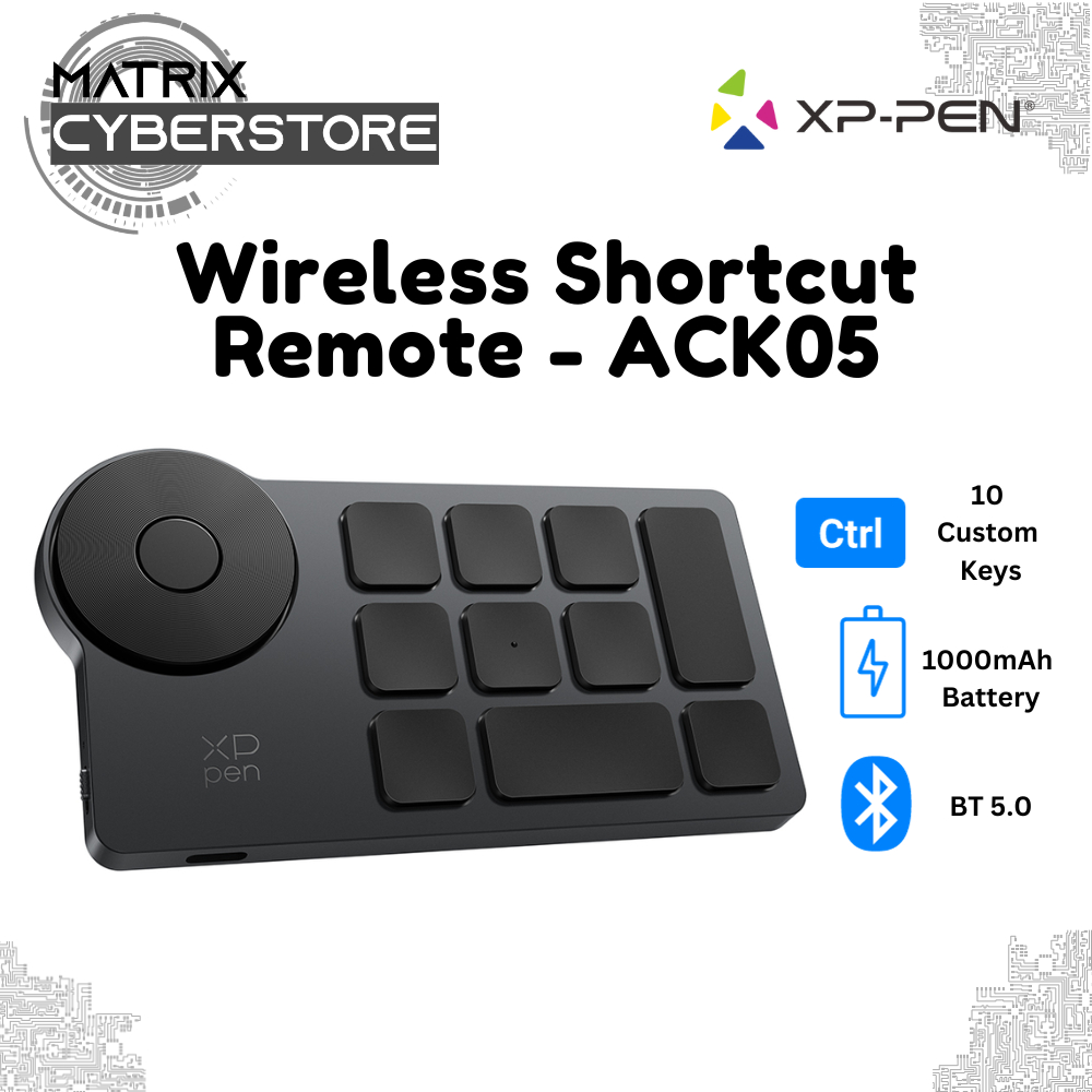 XP-PEN Wireless Shortcut Remote ACK05 - Tri-Mode Connectivity, 10 ...