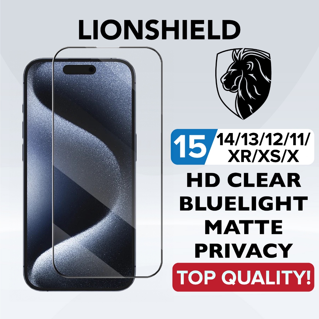 LionShield iPhone Screen Protector 15 Pro Max/14/13/12/11/XR/XS/X Plus