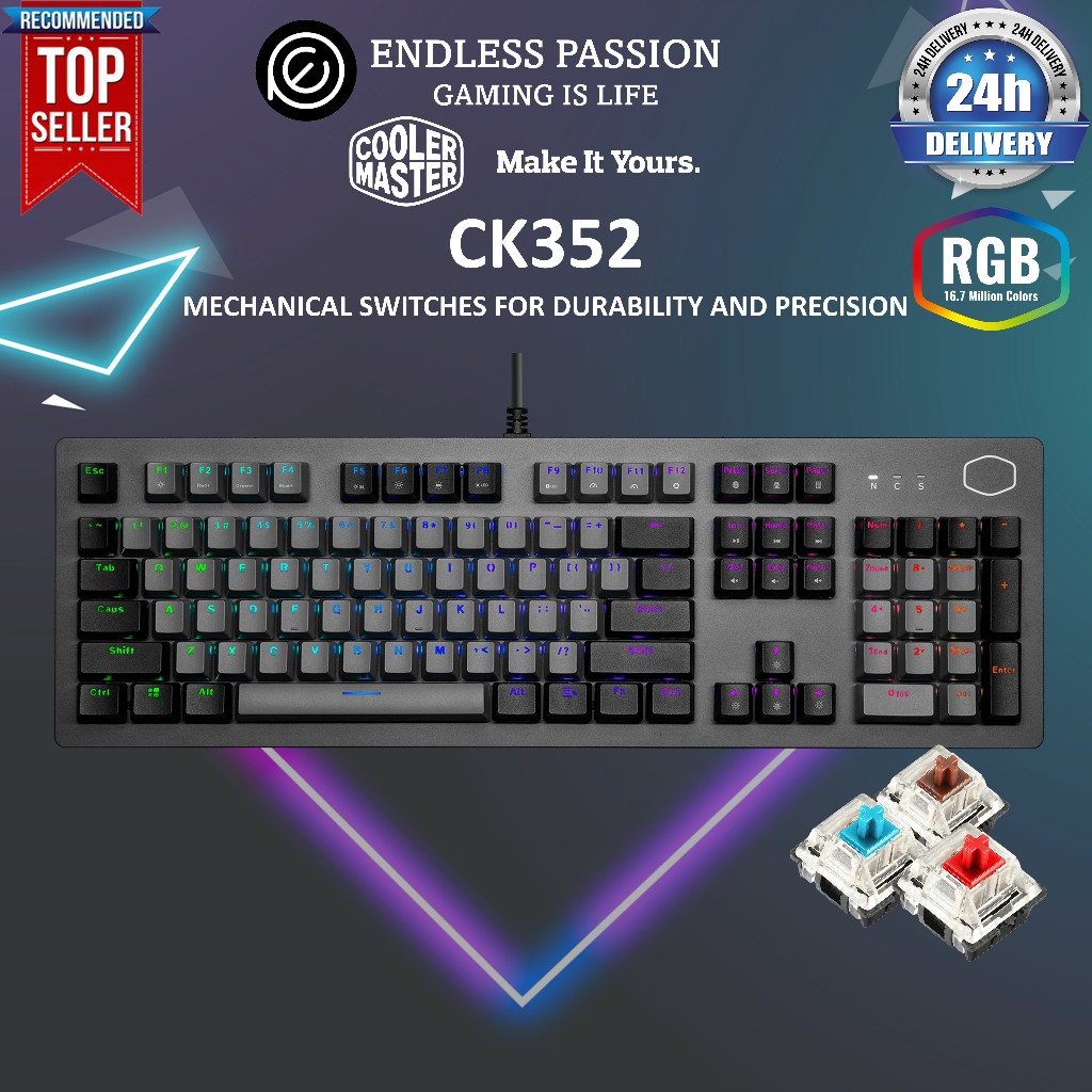 Cooler Master CK352 RGB Switch Mechanical Gaming Keyboard | Shopee ...