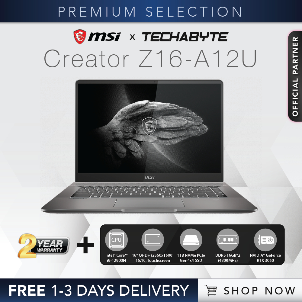 MSI Creator Z16 A12UET | 16" QHD | i9-12900H | RTX 3060 | 32GB (16GBx2 ...