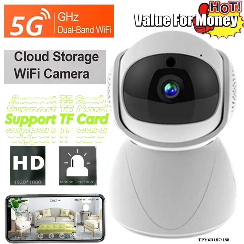 Smart 1080P 5Ghz Dual Band WiFi Auto Tracking Sound Detection Security ...