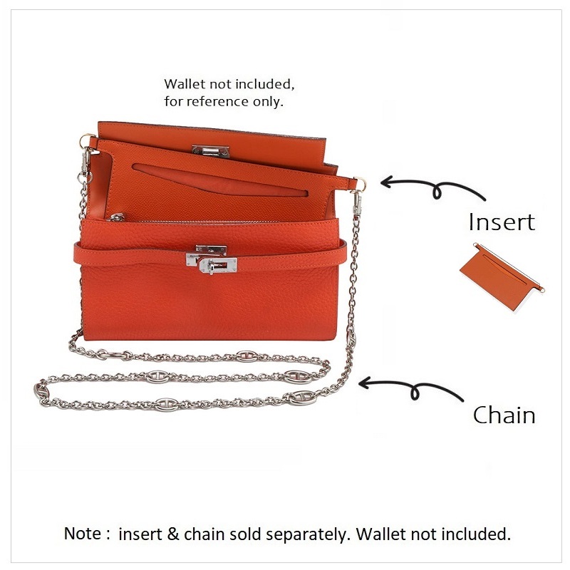 Hermes kelly wallet with chain hotsell