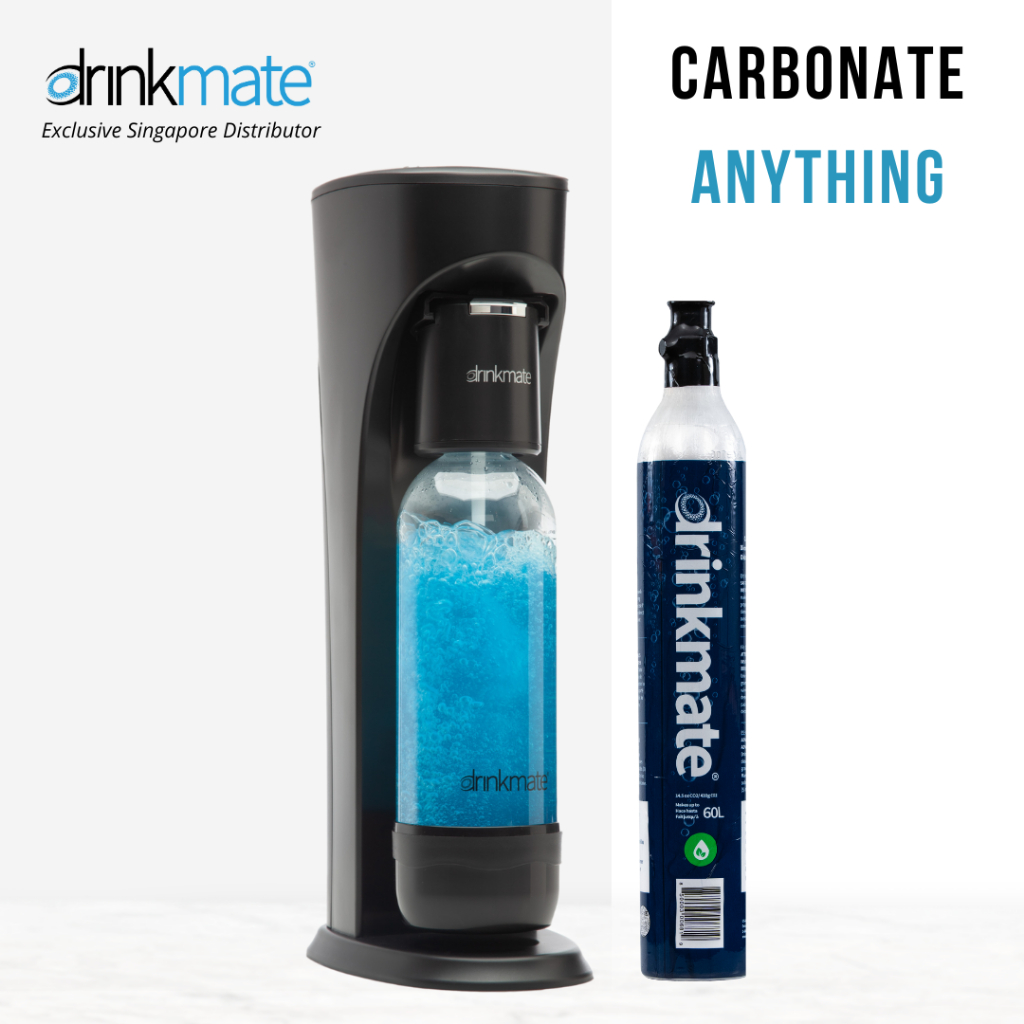 Matte Black Drinkmate Sparkling Water Soda Maker (Sodastream Cylinder ...