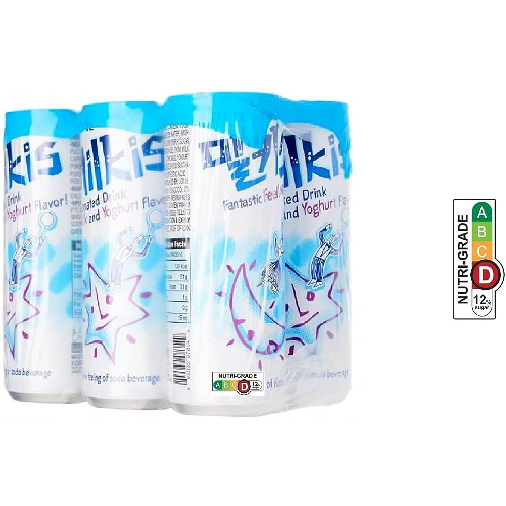 Lotte Chilsung Milkis Yogurt Soda Carbonated Soft Drinks (6 x 250ml