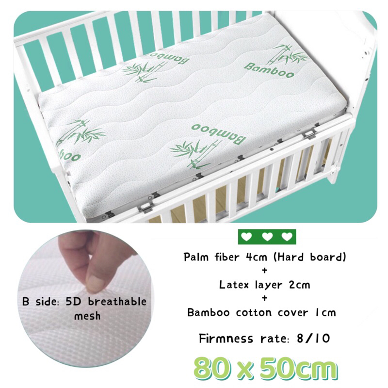 Baby Mattress Waterproof Anti Dustmite Bamboo Cotton for Baby Cot Graco Joie Playpen Bonjibou Premium Mattress Shopee Singapore