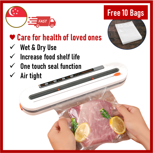 [SG Stock] Food Vacuum Sealer keep food fresh for Dry Wet Moist Soft ...