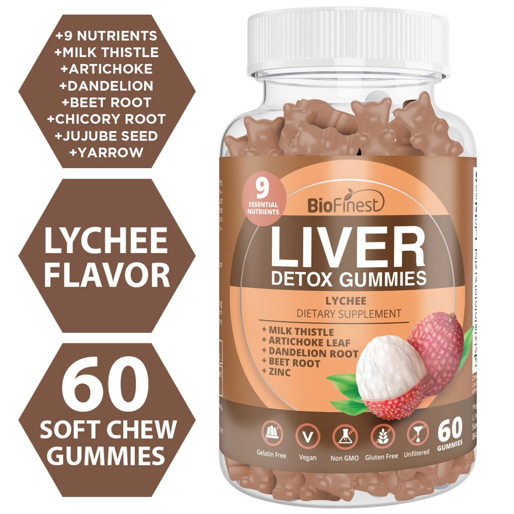 Biofinest Liver Detox Gummy Supplement Milk Thistle Energy Digestion