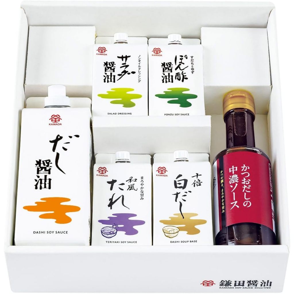 【Direct from Japan】 Kamada Soy Sauce Gift Set, 6 Types (Soup Sauce