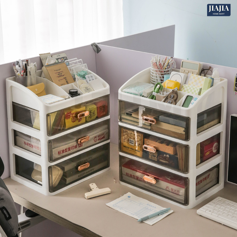 SG Can Hold A4 Paper Desk Organiser Transparent Stationery Drawer Desk ...