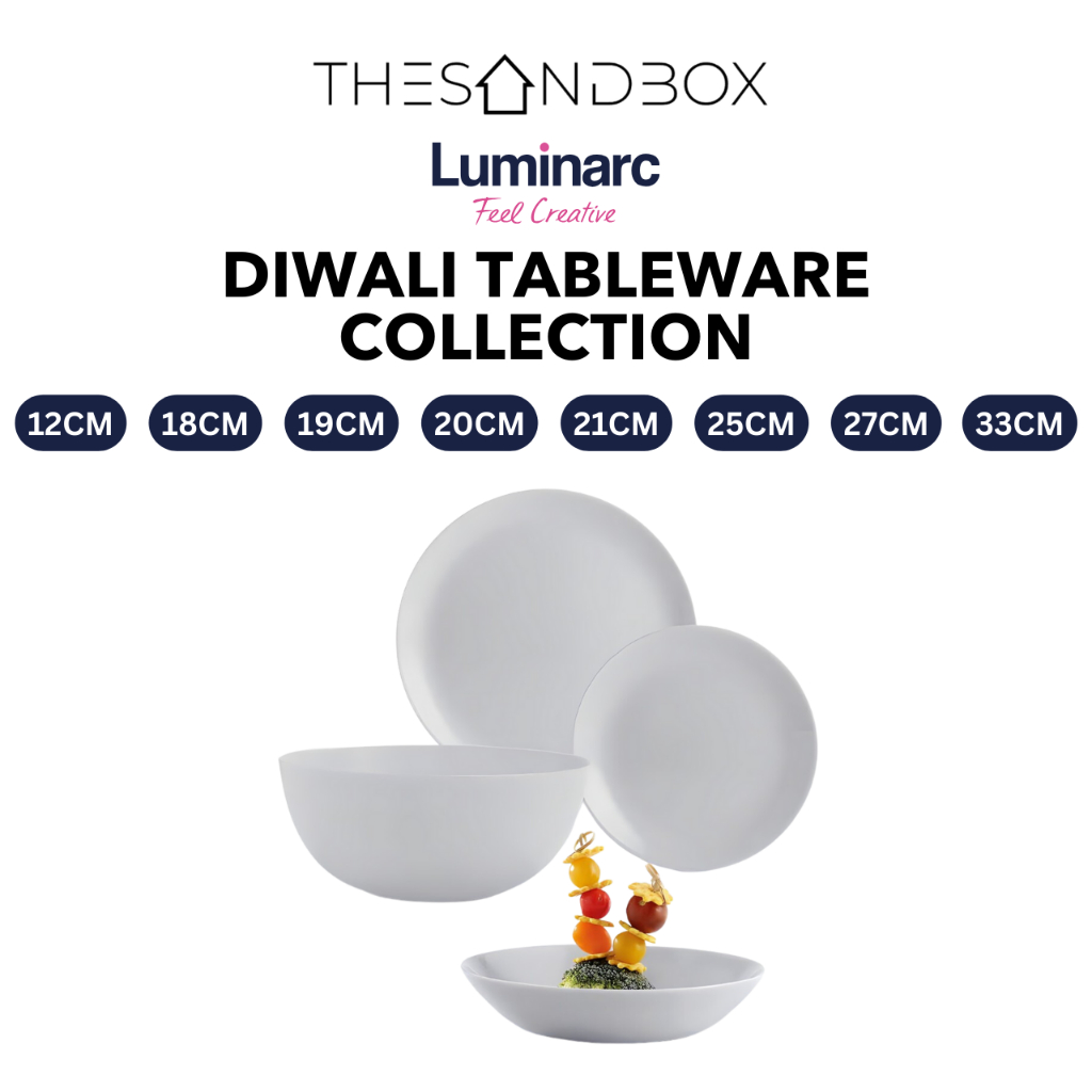 Luminarc Diwali Tableware Collection [ Plate Bowl Dinner Dessert Soup