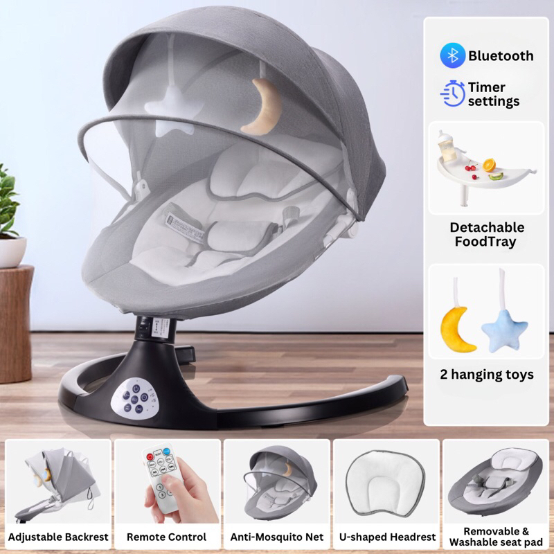3in1 Electric Rocker with Food Tray Auto-Swing Chair | Shopee Singapore