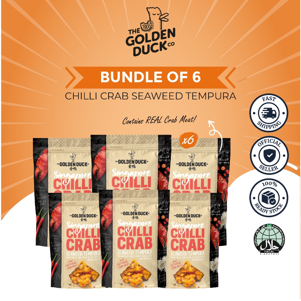 [Bundle of 6] The Golden Duck Chilli Crab Seaweed Tempura Seaweed Snack