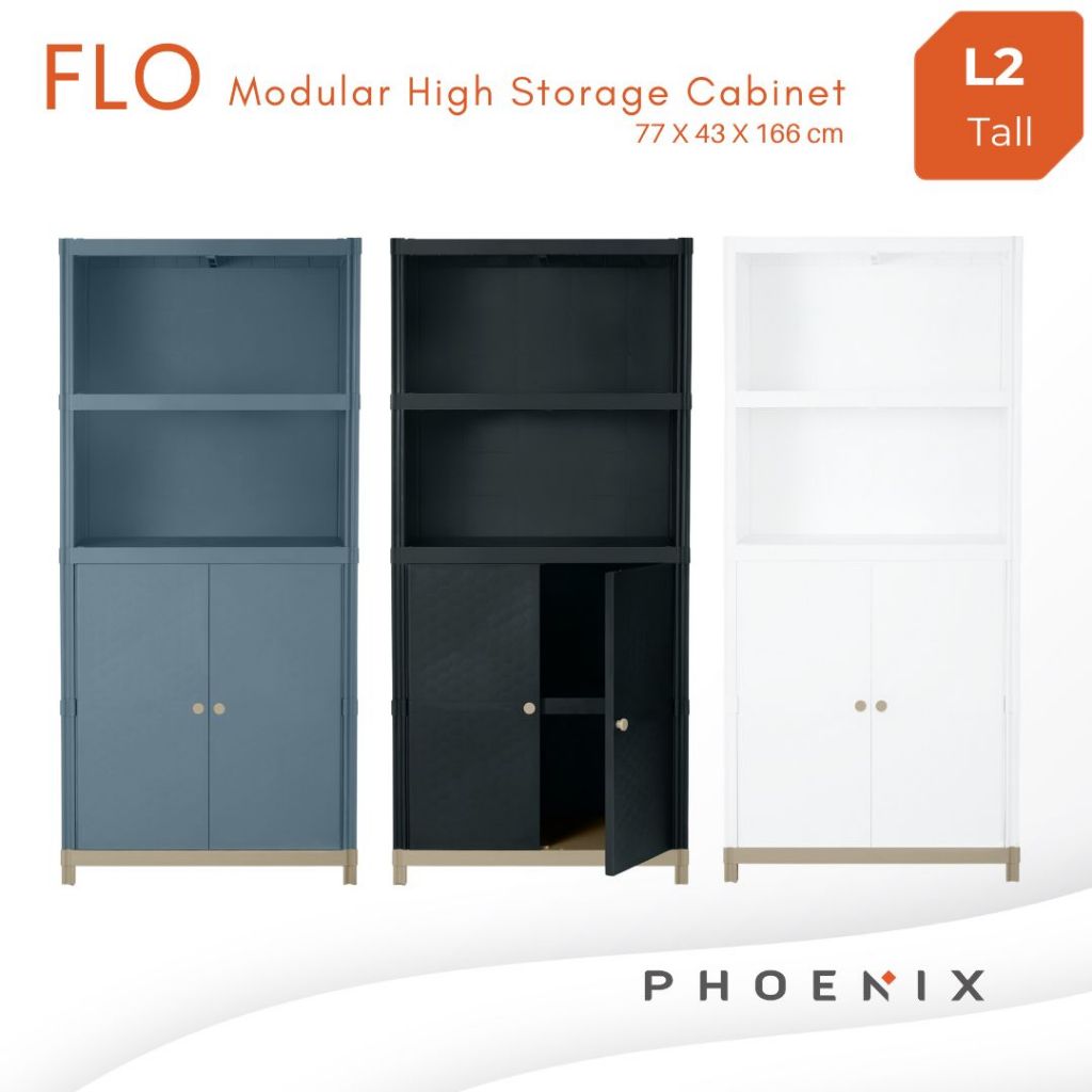 Phoenix FLO Indoor Tall Open Storage Cabinet L2 | Plastic Home Kitchen ...