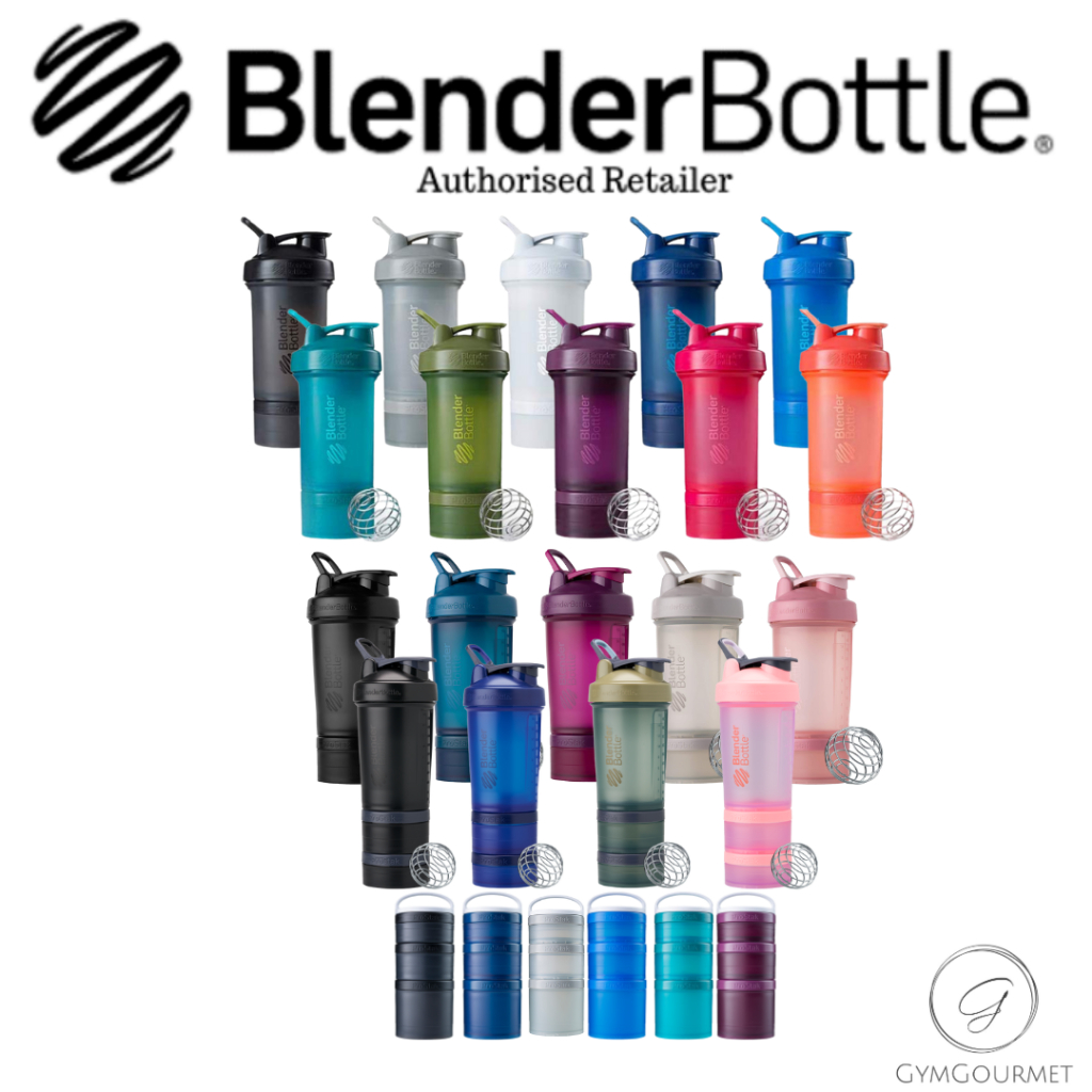 BlenderBottle ProStak 22 oz Bottle with 6 Piece Twist N Lock Storage Set Black