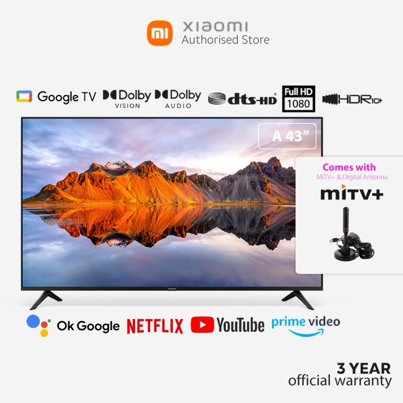 TV LED 55  Xiaomi TV P1E, UHD 4K, Smart TV, HDR10, Google