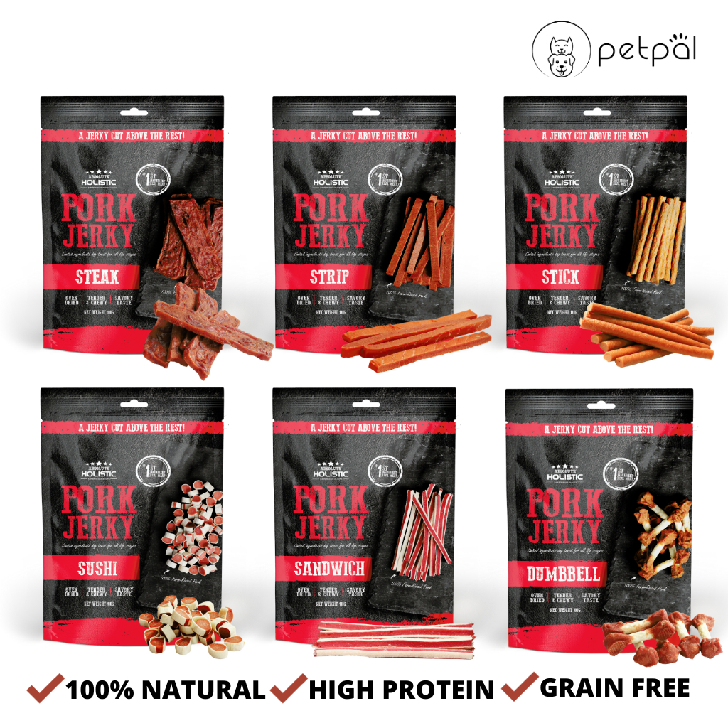 Absolute Holistic Pork Jerky Dog Treats (Grainfree) 100grams Shopee