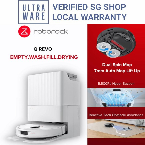 Roborock Q Revo White Robot Vacuum Mop - Self Empty Wash Dry (Robo rock