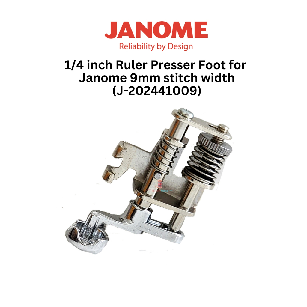 Janome 1/4 Inch Ruler Foot for 9mm Stitch Width Sewing Machines