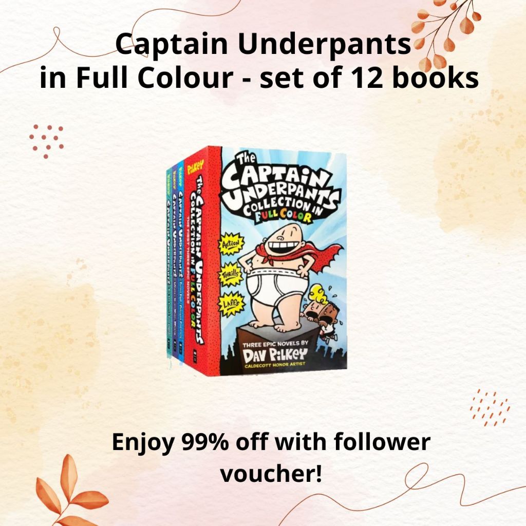 Captain Underpants Book Set in Full Color (12 Books) Shopee Singapore