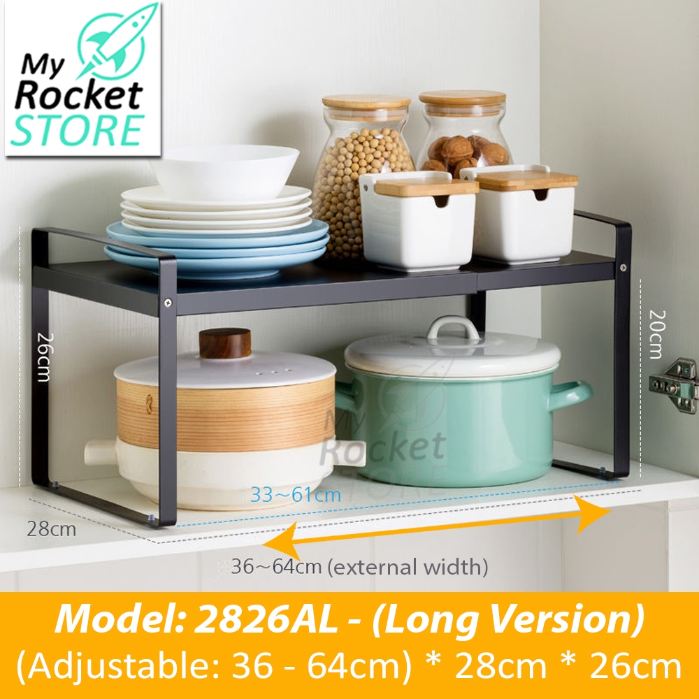 Adjustable Kitchen Cabinet Divider Rack Stand | Organiser Extendable ...