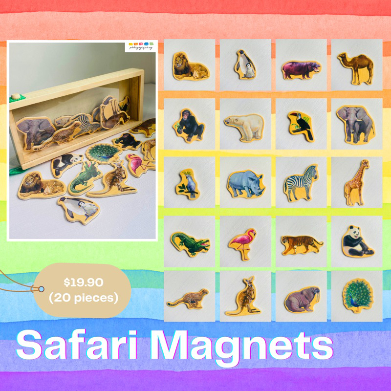 Children Educational Magnet - Wild Animals, Dinosaurs, Farm Animals and ...